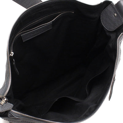 Balenciaga Classic Courier Bag Arena Men's Black Leather Messenger Shoulderbag 272810