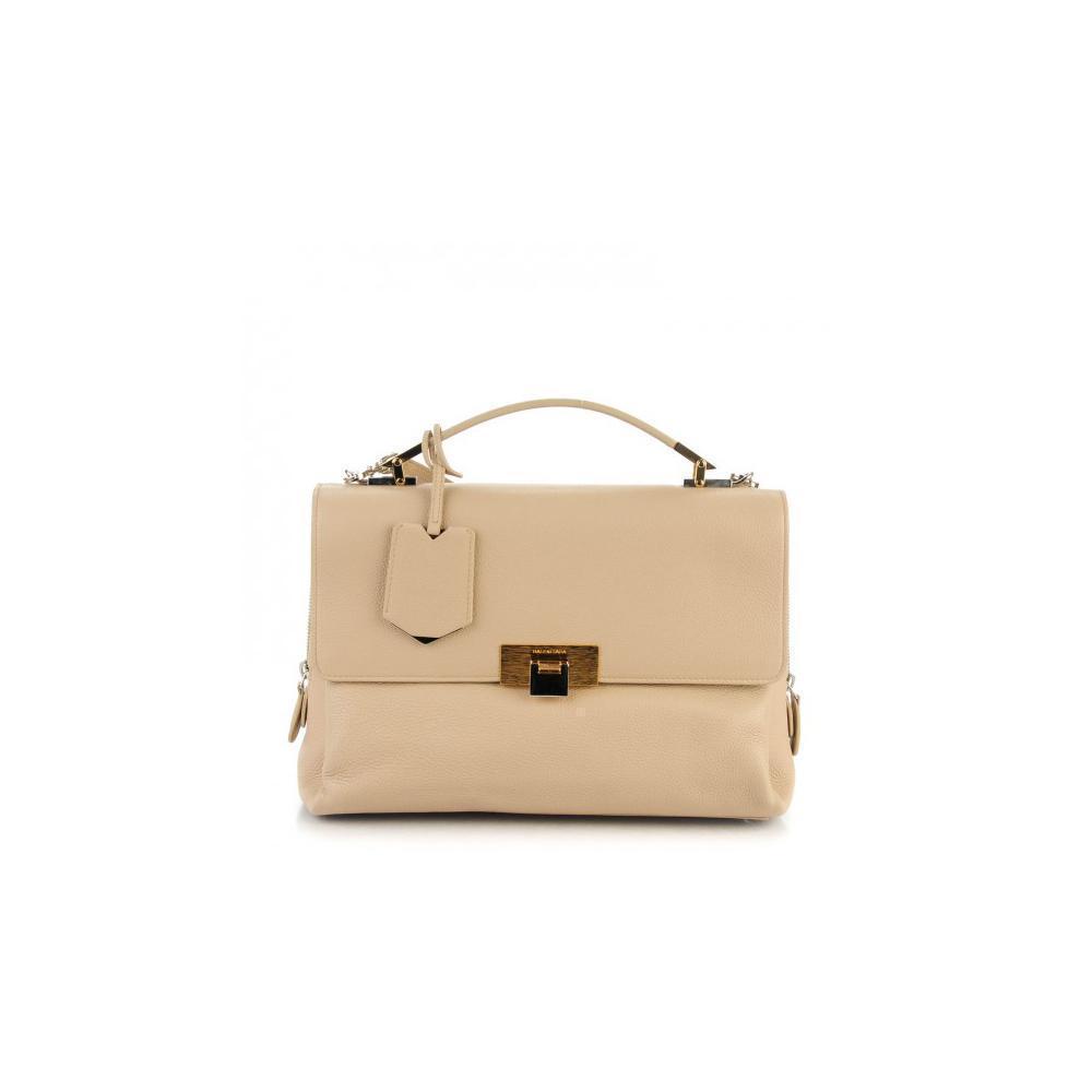 Balenciaga Classic  Women's Veau Effet Graine Beige Leather Luxury Bag 391568