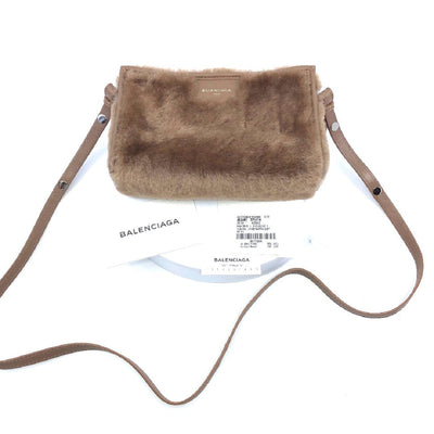 Balenciaga Soft Beige Shearling Lamb Fur Leather Handbag 452460