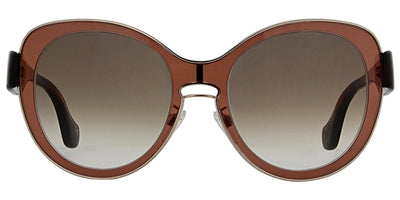 Balenciaga Women's Mauve Pink Havana Round Sunglasses BA0002S