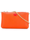 Dolce & Gabbana Pouch Orange Gold Chain Leopard Print Lining BI0933-AC675