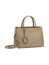 Fendi 2 Jours Dove Beige Calf Leather Shopping Tote Cross Body Handbag 8BH253