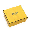 Fendi Billfold Leather Two Toned Black and Beige Wallet with Red Stripe and Forever Fendi Logo 7M0169