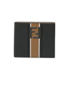 Fendi Billfold Leather Two Toned Black and Brown Wallet with Forever Fendi Logo 7M0169