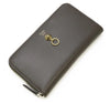 Fendi By The Way Long Continental Flap Checkbook Coal Grey Calf Leather Wallet 8M0251