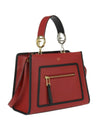 Fendi Classic Red Runaway Bag 2 Way Calf Leather Shopping Tote Handbag 8BH344