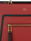 Fendi Classic Red Runaway Bag 2 Way Calf Leather Shopping Tote Handbag 8BH344