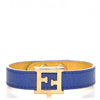 Fendi "Crayons" Reversible Yellow Neon Blue Calf Leather Bracelet Cuff 8AG408