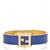 Fendi "Crayons" Reversible Yellow Neon Blue Calf Leather Bracelet Cuff 8AG408