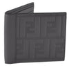 Fendi Dark Gray Leather Unisex Wallet w Embossed Fendi logo 7M0169