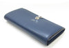 Fendi Dot Com By The Way Long Continental Flap Checkbook Blue Calf Leather Wallet 8M0251