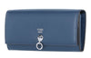 Fendi Dot Com By The Way Long Continental Flap Checkbook Blue Calf Leather Wallet 8M0251