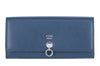 Fendi Dot Com By The Way Long Continental Flap Checkbook Blue Calf Leather Wallet 8M0251