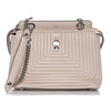 Fendi Dotcom Click Beige Caramel Quilted Lambskin Leather Chain Satchel 8BN299