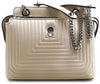 Fendi Dotcom Click Cream Small Quilted Lambskin Leather Chain Satchel Bag  8BN299