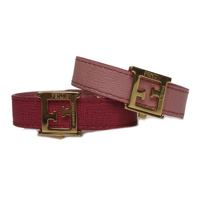 Fendi FF 'Crayons' Reversible Pink Rose Saffiano Leather Bracelet Fendi 8AG408