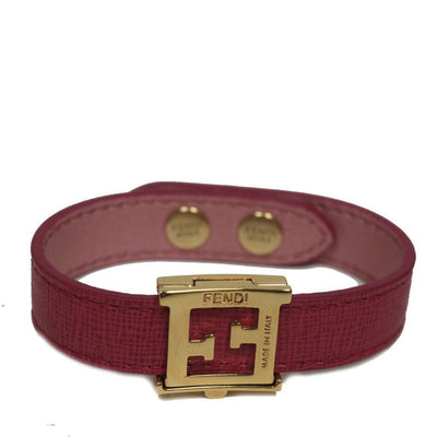 Fendi FF 'Crayons' Reversible Pink Rose Saffiano Leather Bracelet Fendi 8AG408