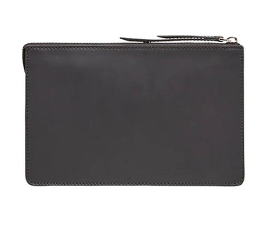 Fendi FF Zucca Logo Patch Pouch Clutch Calf Leather Black Palladium 7VA350