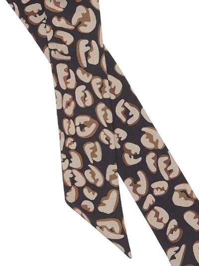 Fendi Logo Print Splash Brown/Black Women's Wrappy Scarf FXT011