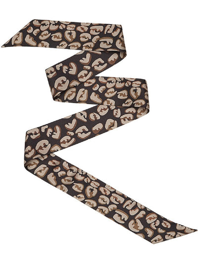 Fendi Logo Print Splash Brown/Black Women's Wrappy Scarf FXT011