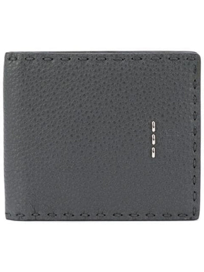 Fendi Men's Wallet Selleria Calf Leather Gray Green Palladium Staples 7M0193