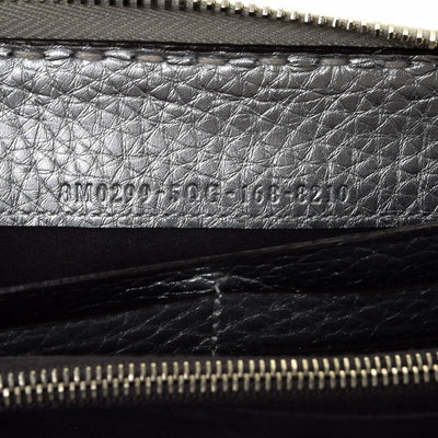 Fendi Metallic Silver Selleria Leather Full Zip Wallet Large 8M0299-5QG