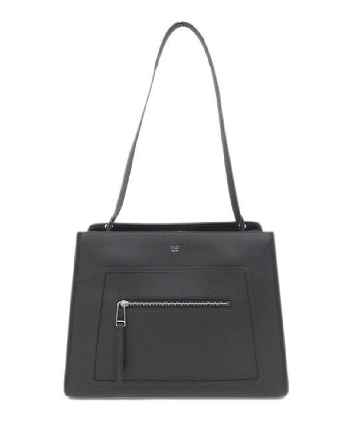 Fendi Runway Shopping Bag Calf Leather Black Palladium Metal Hardware 8BH343