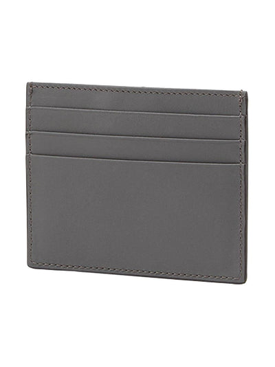 Fendi Signature Calf Leather Anthracite Gray Palladium Card Case w Embossed FF Logo 7M0164