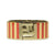 Fendi Silver Enamel Cuff with Pink Stripes Clic Clac Luxury Bracelet 8AG137