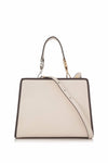 Fendi Small Shopping Bag Runaway Brown and Beige Leather Camelia Caramello 8BH344