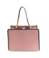 Fendi Small Shopping Bag Runaway Calf Leather Pink English Rose Black Trim 8BH344