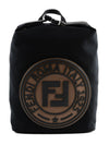 Fendi Unisex Black and Brown Stamp Fabric Logo Maya Bookbag Large 7VZ044