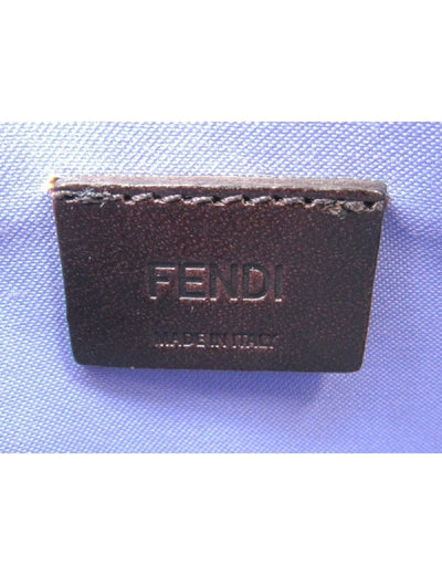 Fendi Women's Blue Leather Rainbow Stud Pouch Clutch Wristlet Bag 8M0341