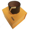 Fendi Women's Brown Leather Bangle Bracelet with Snap Closure 8AG355