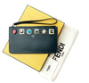 Fendi Women's Dark Green Leather Rainbow Stud Pouch Clutch Wristlet Bag 8M0341