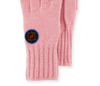 Fendi Women's Pink Knitted Wool Gloves with Fendi Circle Logo FXY554