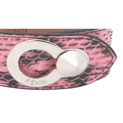 Fendi Women's Pink Python Leather Bracelet Silver Hardware 8AG230