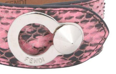 Fendi Women's Pink Python Leather Bracelet Silver Hardware 8AG230