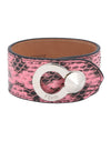 Fendi Women's Pink Python Leather Bracelet Silver Hardware 8AG230