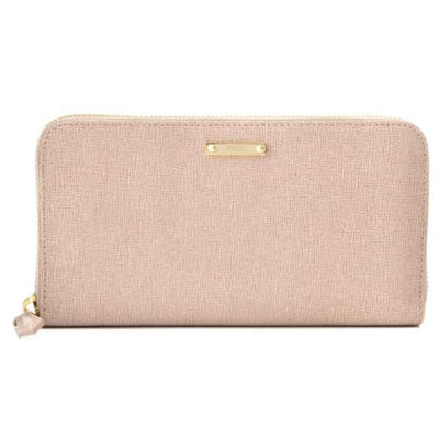 Fendi Women's Zip Around Wallet Calf Leather Powder Pink Soft Gold Tone Hardware 8M0299