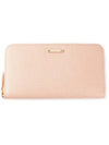 Fendi Women's Zip Around Wallet Calf Leather Powder Pink Soft Gold Tone Hardware 8M0299