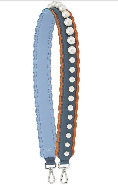 Fendi Strap You Tempesta Papaya Blue Orange Strap Pearl 8AV077