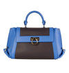 Ferragamo Sofia Calf Skin Blue Fumee Blue and Grey Medium Handbag F845/02