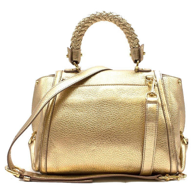 Ferragamo Sofia Women's s Metallic Gold New Bisque Leather Handbag G243/01