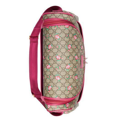 Gucci BABY GG Supreme Canvas Pink Leather Trim Rose Trim Diaper Pack 123326