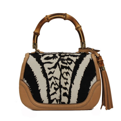 Gucci Bamboo Top Handle Peggy Pony Hair Handbag 254884