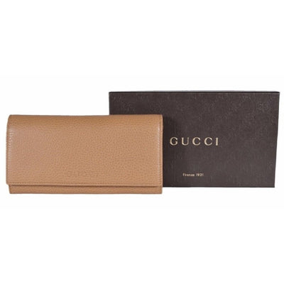 Gucci Women's Beige Medium Leather Continental Flap Wallet 346058