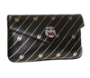 Gucci Black Broadway Animalier GG Archive Leather Envelope Clutch Handbag Bag 525008