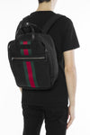 Gucci Black Canvas with Green and Red Web Stripe Satchel Backpack 495558