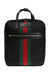 Gucci Black Canvas with Green and Red Web Stripe Satchel Backpack 495558